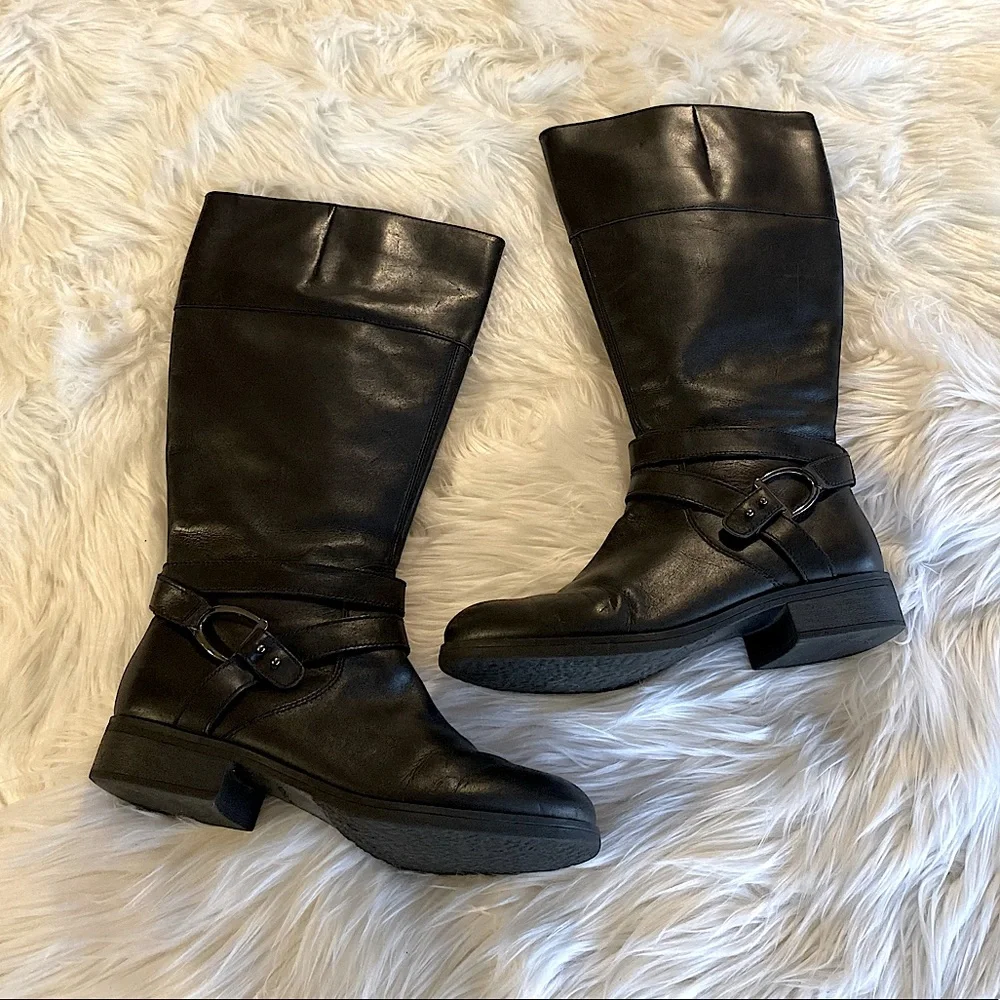Bandolino size 9.5 black leather riding boots